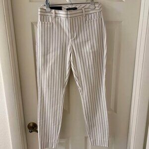 NWT Banana Republic Curvy Sloan Pants Women's Sz 0 White/Black Slim Ankle Office